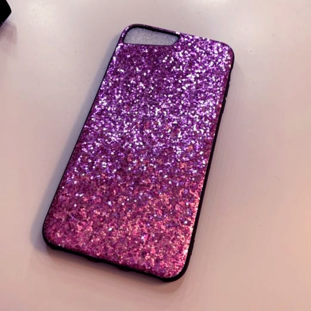 iPhone 8 Plus Pink Chunky Glitter Magnetic Case